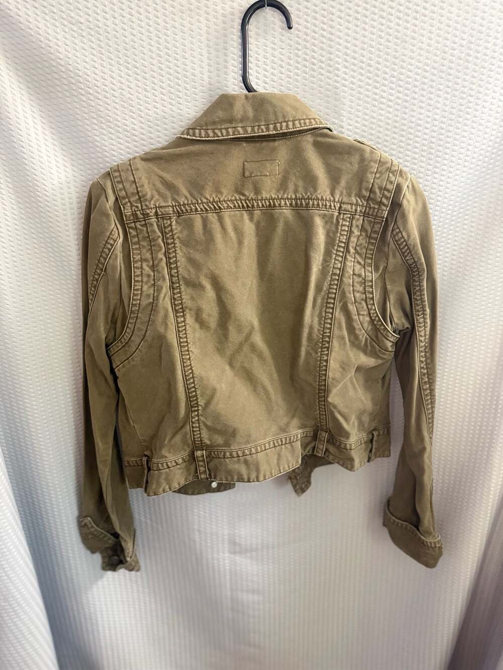 American Eagle Outfitters Olive Green Cropped Military Utility Jacket - Picture 2 of 3